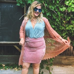 Coral lace cardigan / kimono